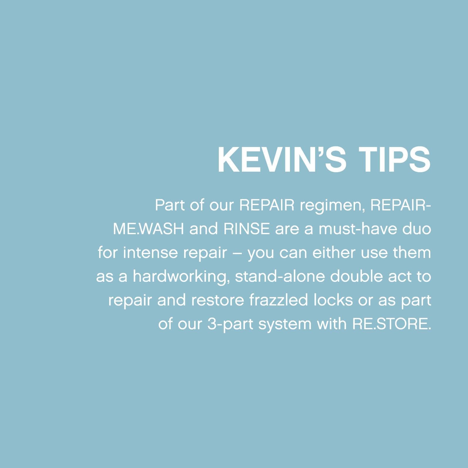 KEVIN.MURPHY Repair-Me.Rinse packaging on a display