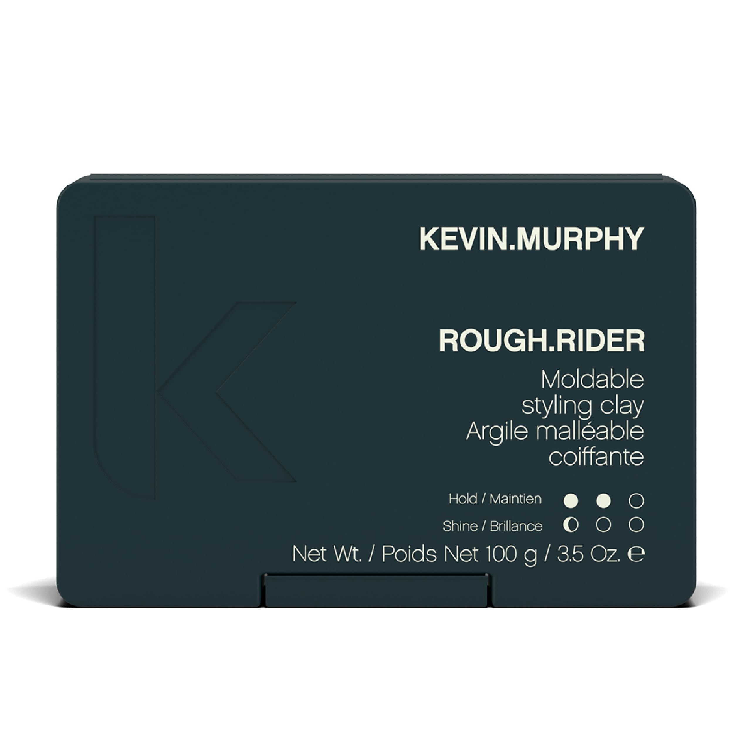 KEVIN.MURPHY ROUGH.RIDER clay jar demonstrates strong hold for defined matte styling.