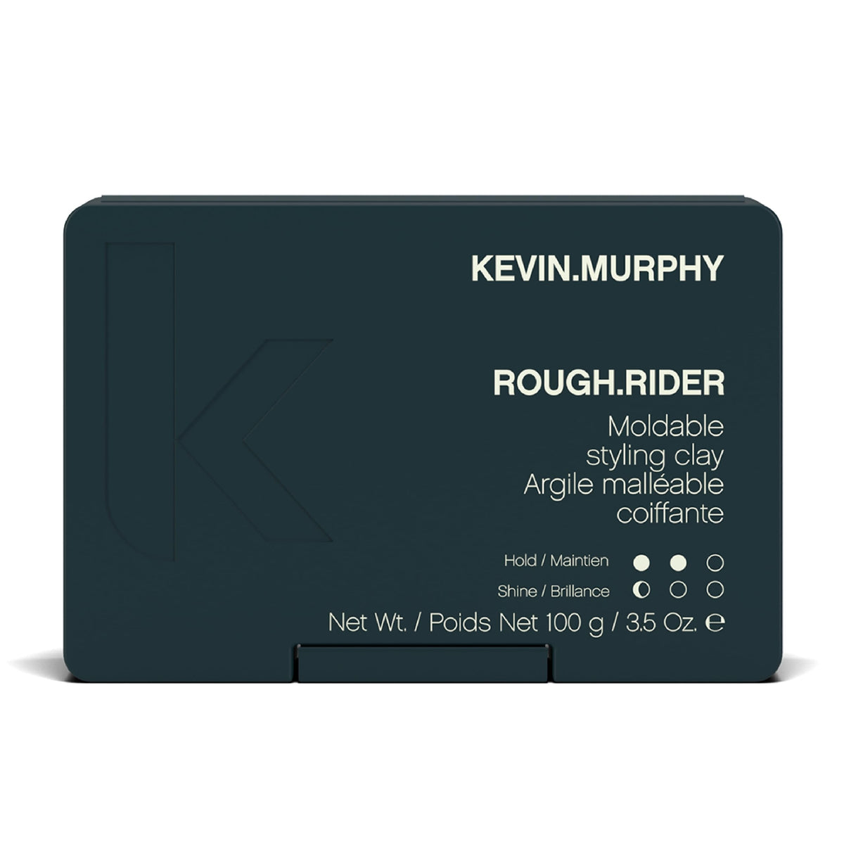 KEVIN.MURPHY ROUGH.RIDER clay jar demonstrates strong hold for defined matte styling.