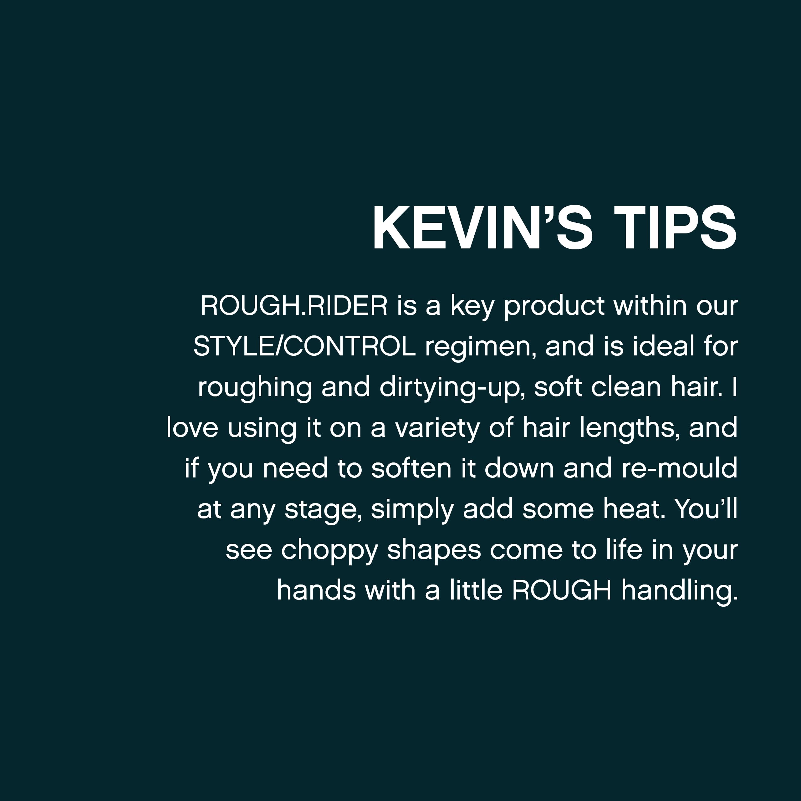 KEVIN.MURPHY ROUGH.RIDER ingredientes soya y bambú fortalecen el cabello.