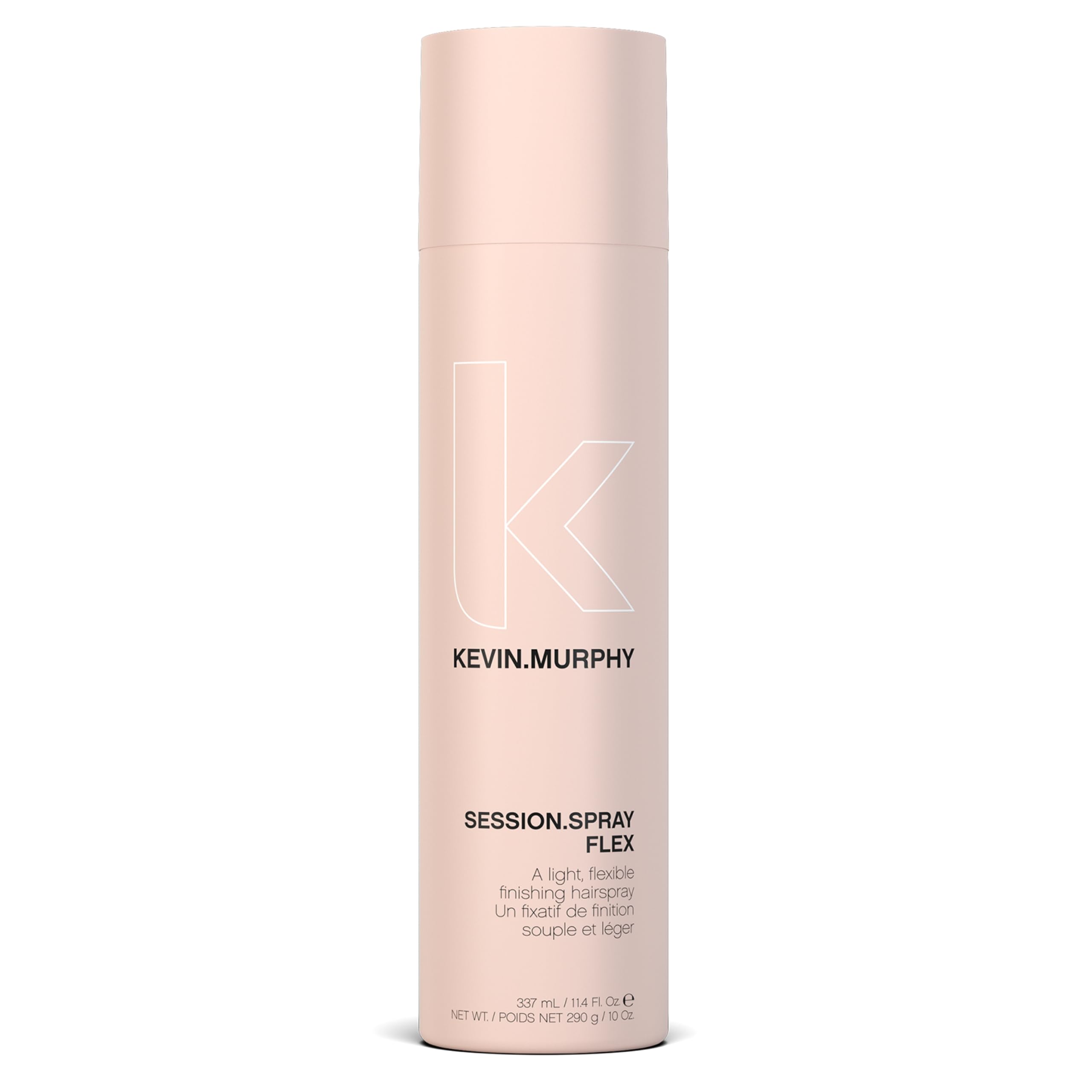 KEVIN.MURPHY SESSION.SPRAY FLEX bottle close-up showing mist and ergonomic design