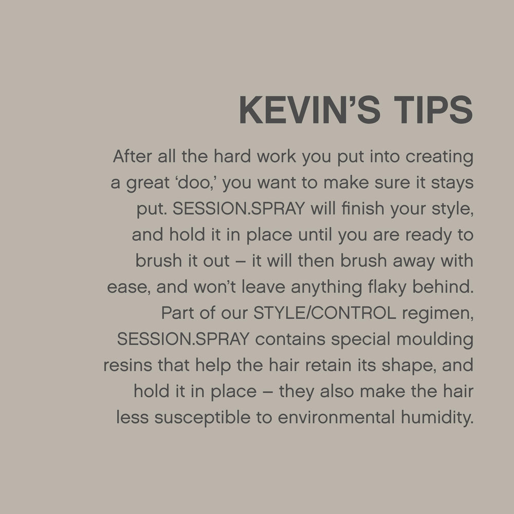 KEVIN.MURPHY SESSION.SPRAY es ideal para uso diario y peinados versátiles.
