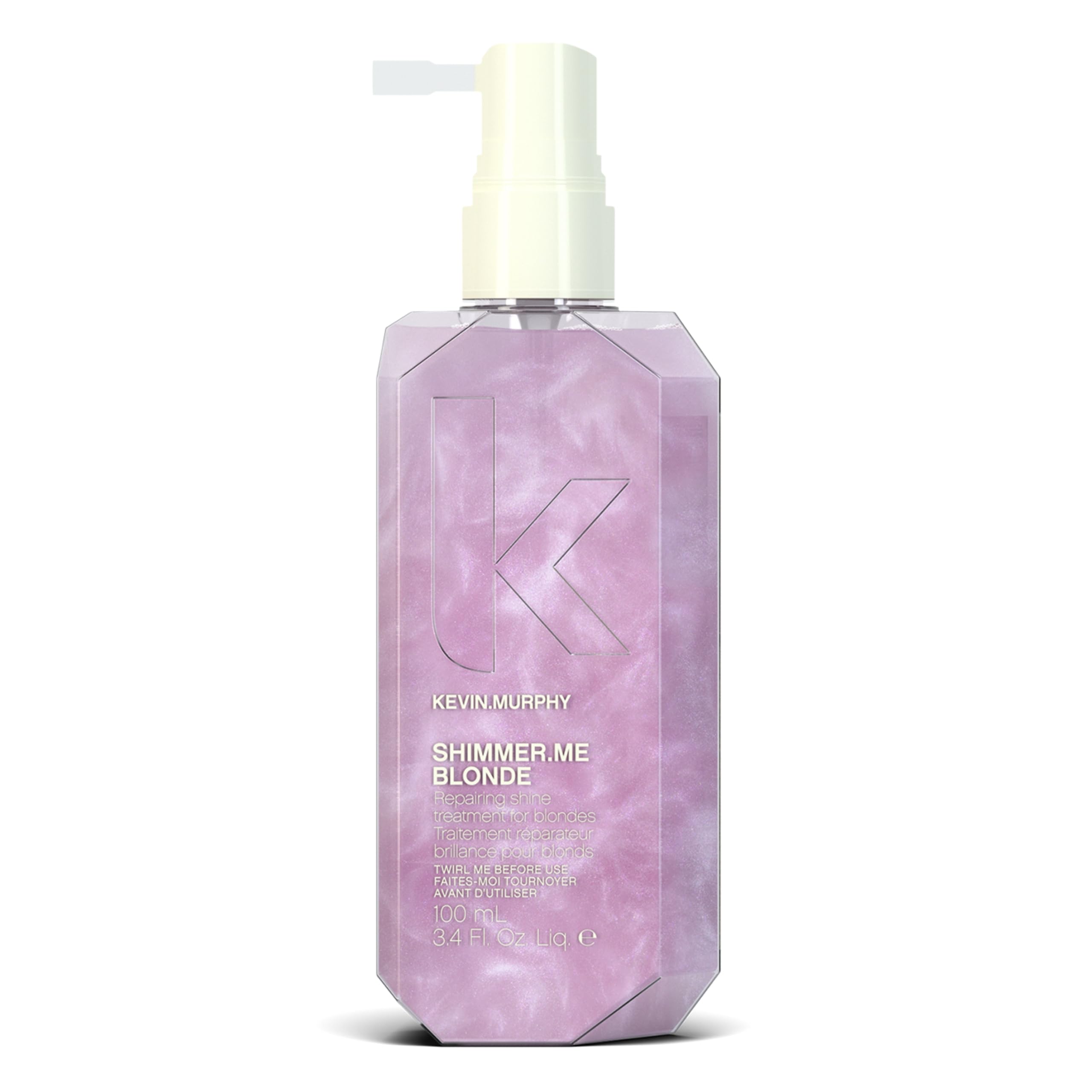 KEVIN.MURPHY Shimmer.Me Blonde bottle close-up showing radiant shine.