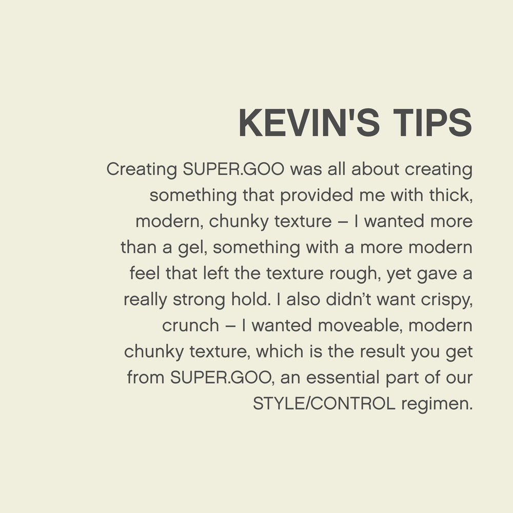KEVIN.MURPHY SUPER.GOO slick finish on hair