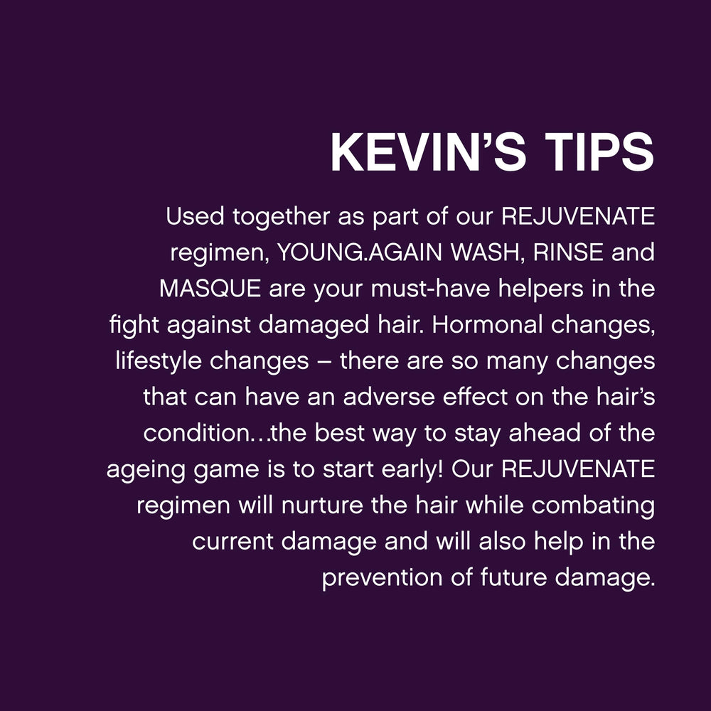 Model hair after using KEVIN.MURPHY Young.Again.RINSE showing soft manageability