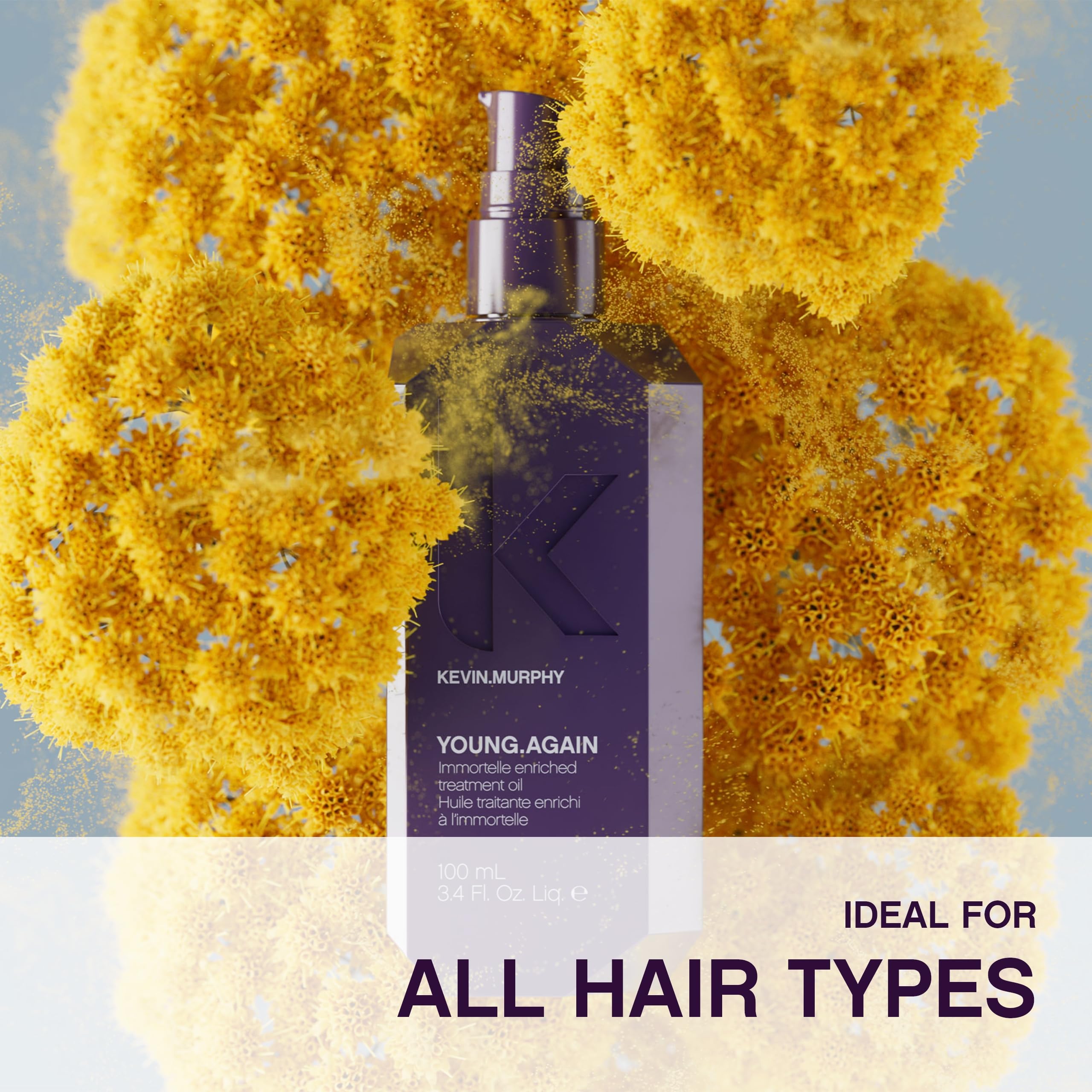 KEVIN.MURPHY Young.Again product on hand demonstrates smoothing and thermal protection benefits.