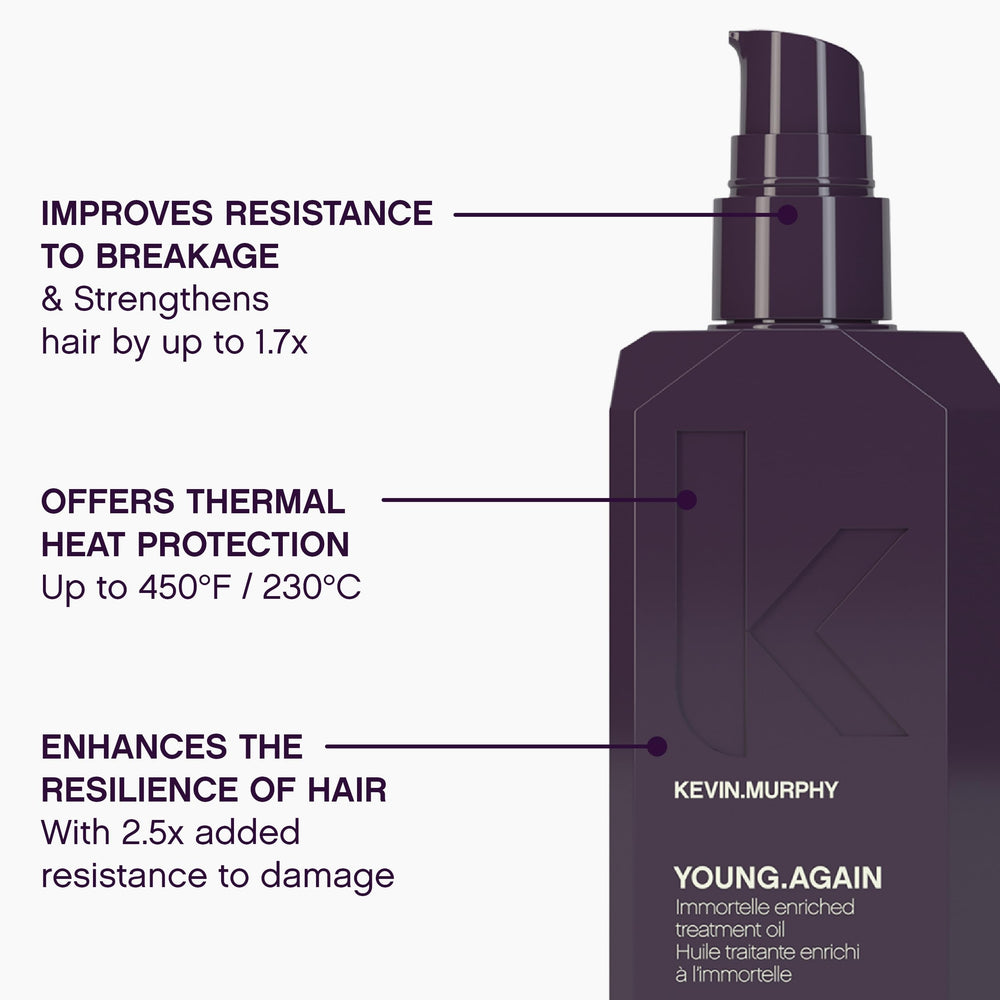KEVIN.MURPHY Young.Again packaging box communicates cruelty-free, sulfate-free formulation.