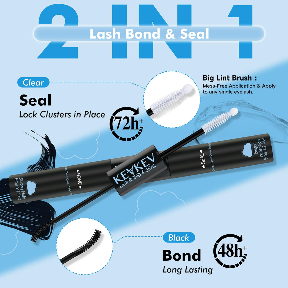 KevKev 2in1-lash-bond-seal-brush-tip enables precise, clean lash placement.