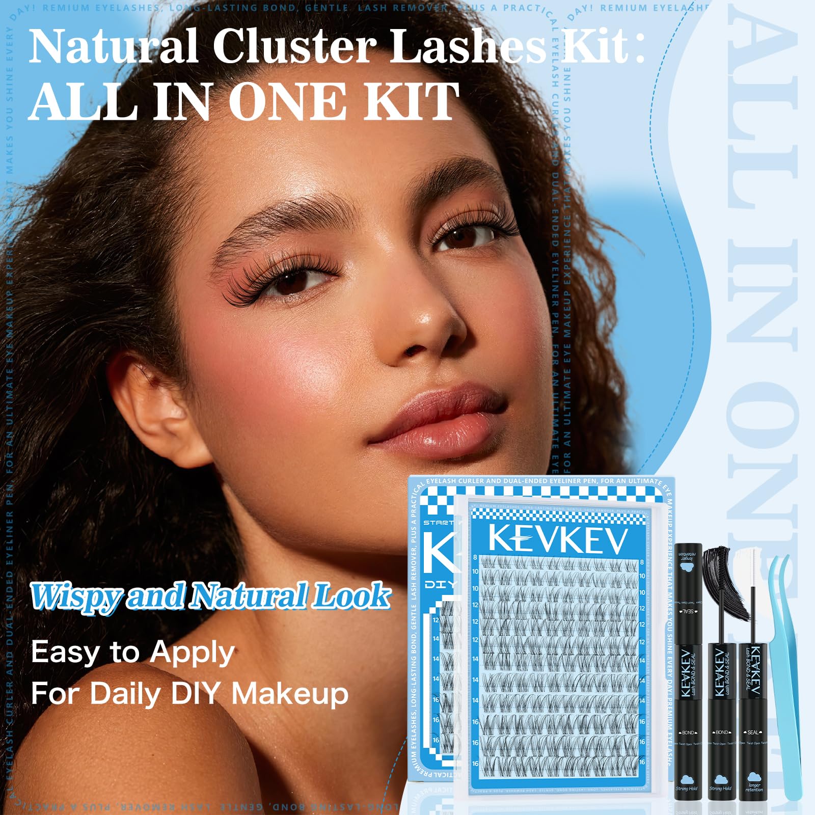 KevKev Clear Band Lash Kit for DIY wear with seamless finish.