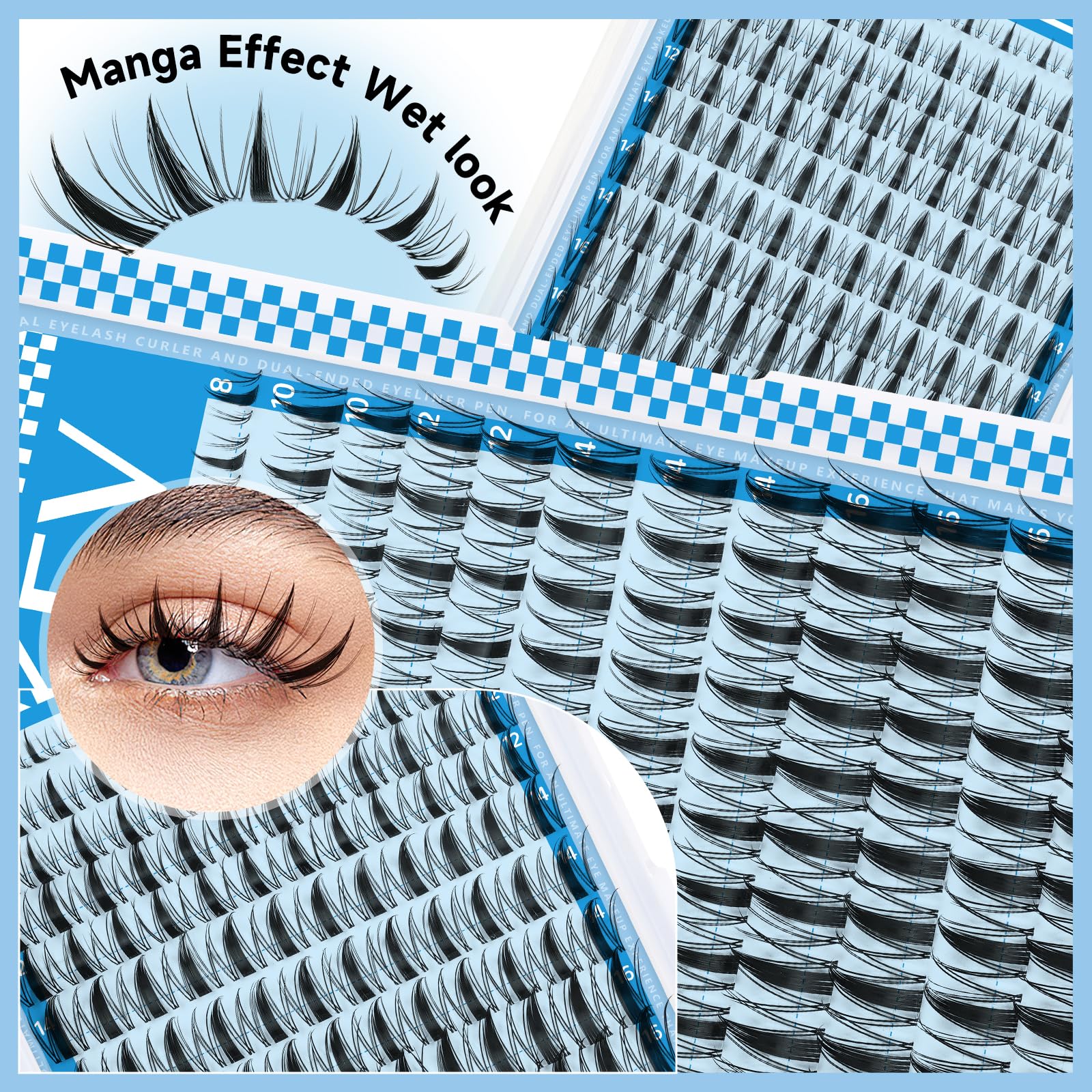 KevKev Fairy Lash Clusters Kit application steps demonstrated for home use