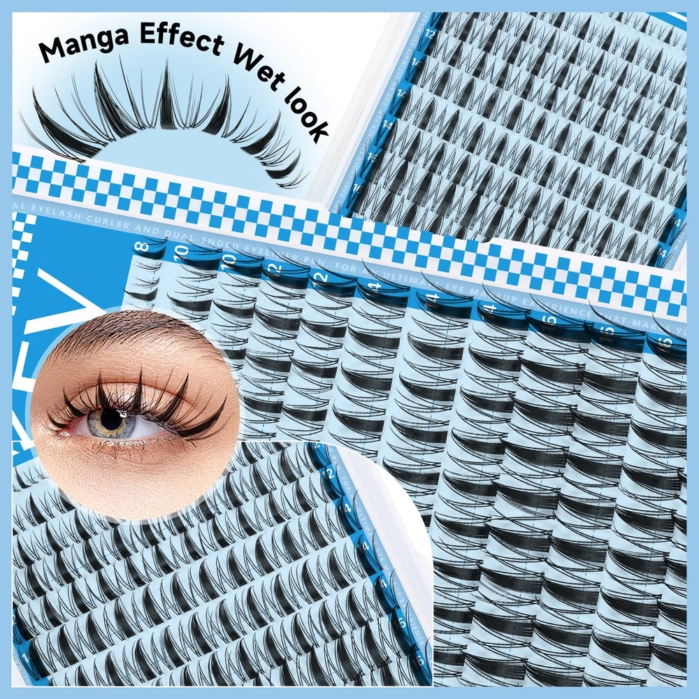 KevKev Fairy Lash Clusters Kit application steps demonstrated for home use