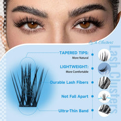KevKev lash clusters 8-18mm: varied lengths for multiple styles.