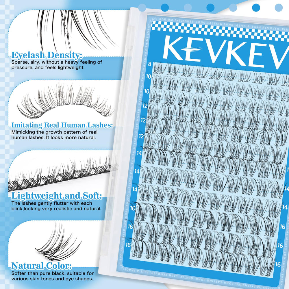 KevKev Lash Extension Kit Mix Length 8–16mm to customize fullness and curl.