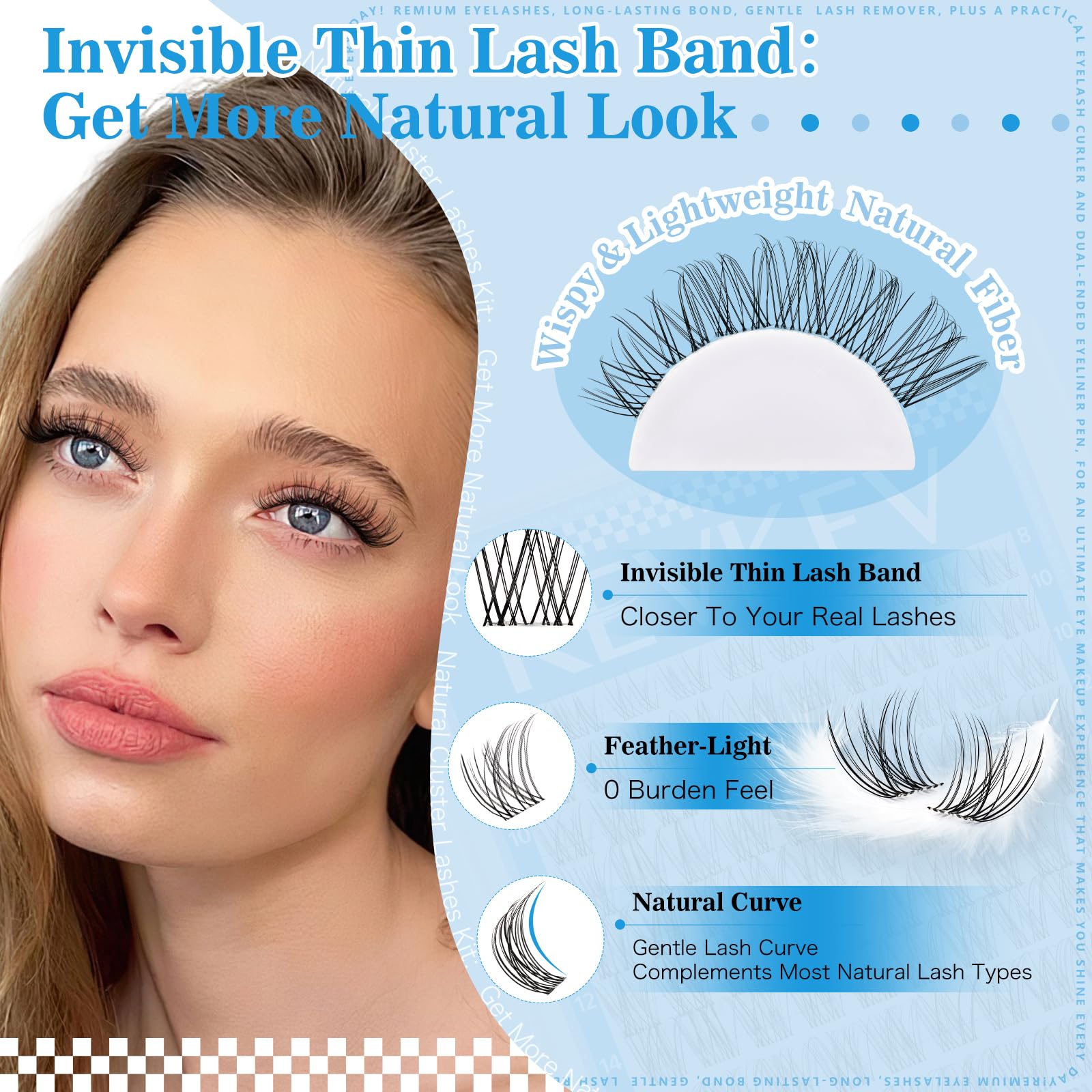 KevKev Natural Look Clusters Soft Fiber offering lightweight comfort and believable volume.