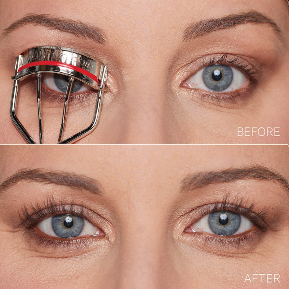 Close-up of lashes with Kevyn Aucoin curler lift