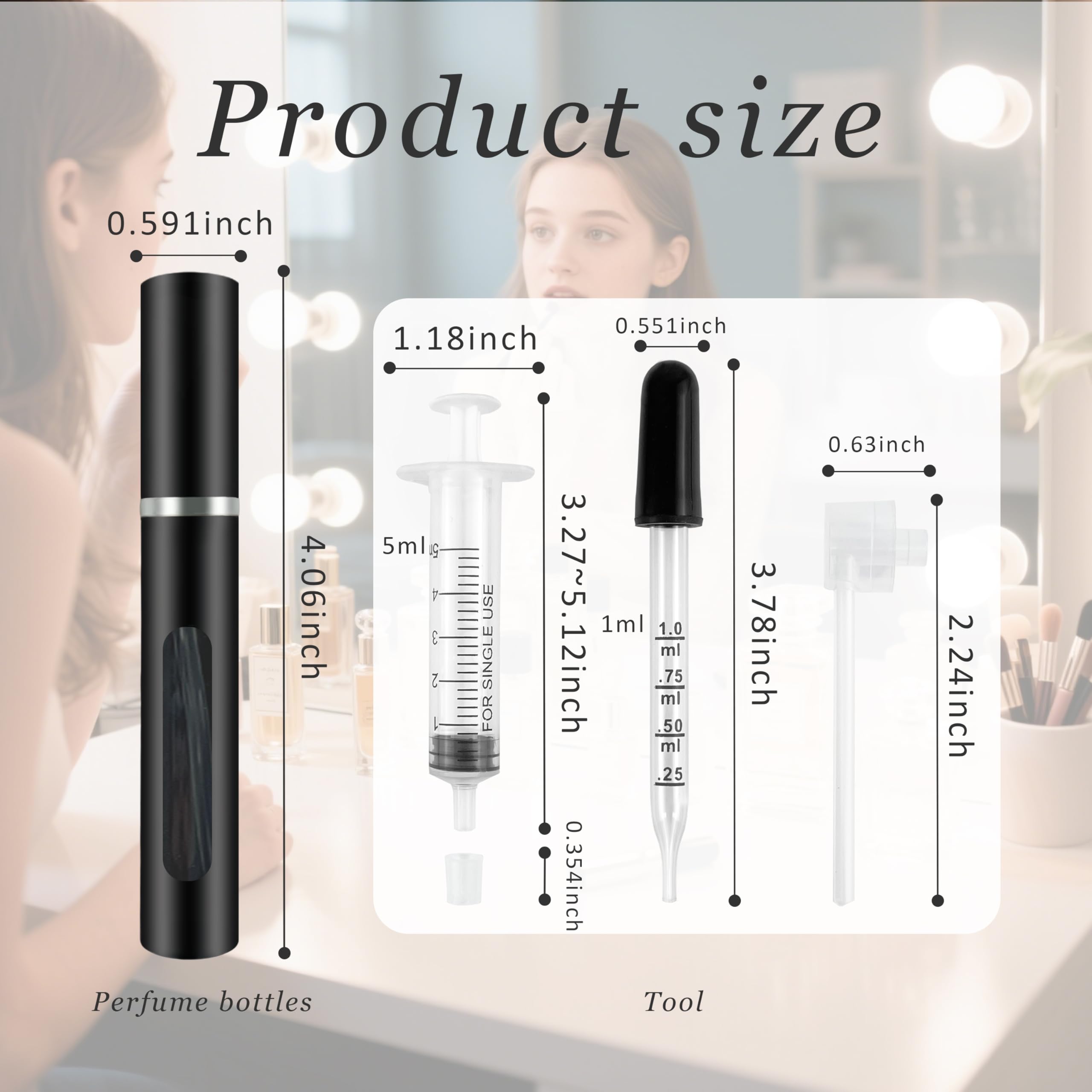Kewjug refillable atomizers show a sleek black finish for on-the-go use.