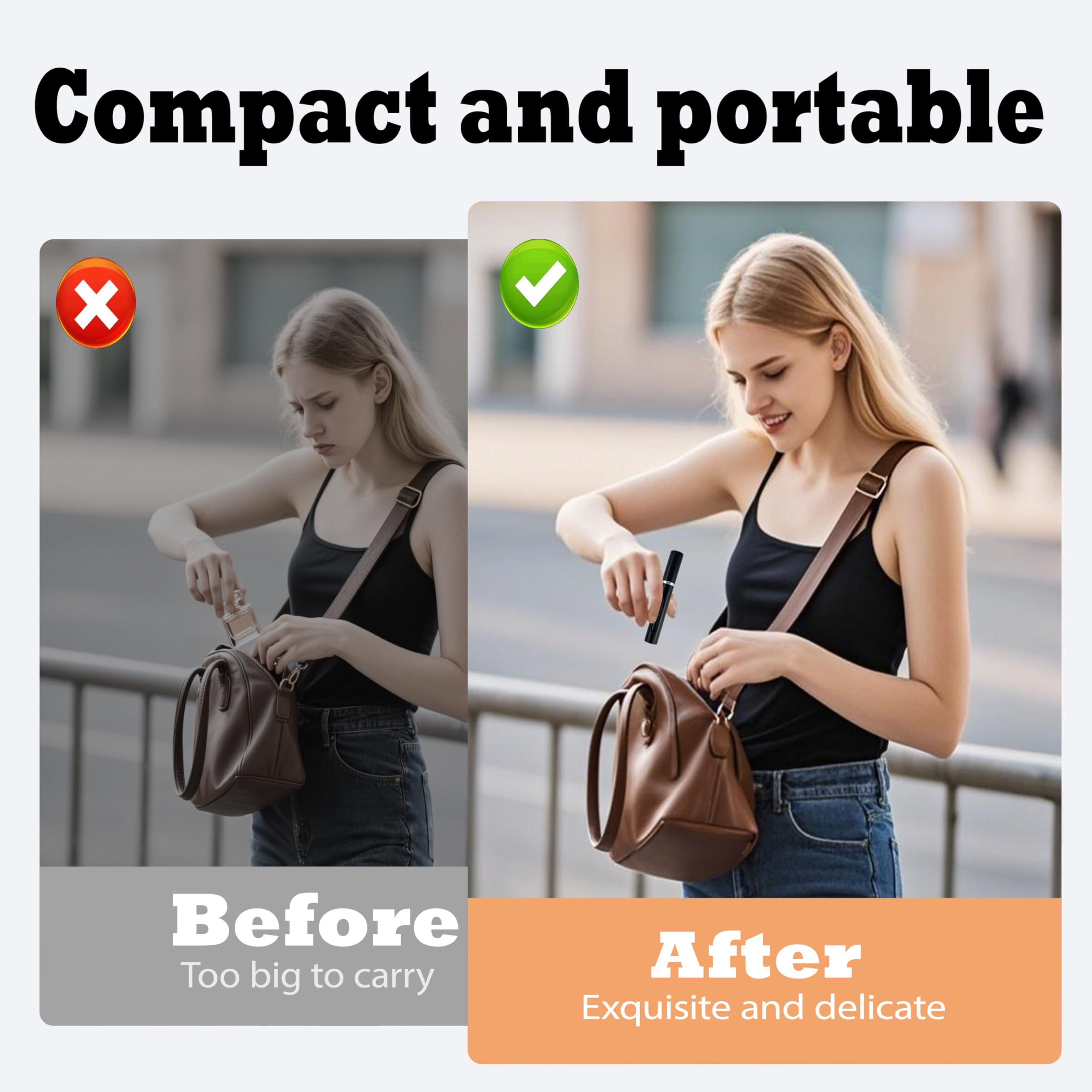 Kewjug atomizer delivers a fine mist for even fragrance application.