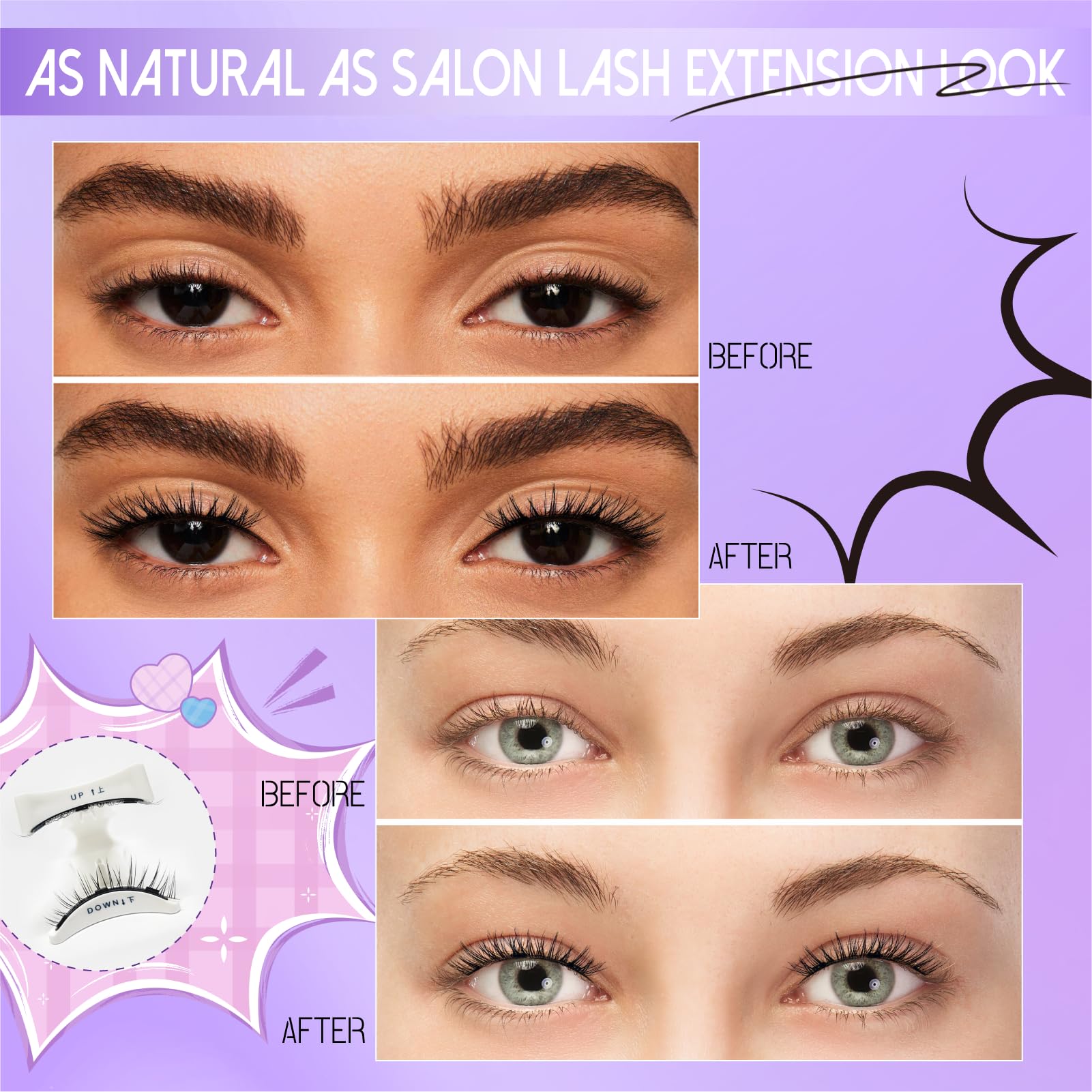 KEWYASO lash case with mirror for on-the-go touch-ups.