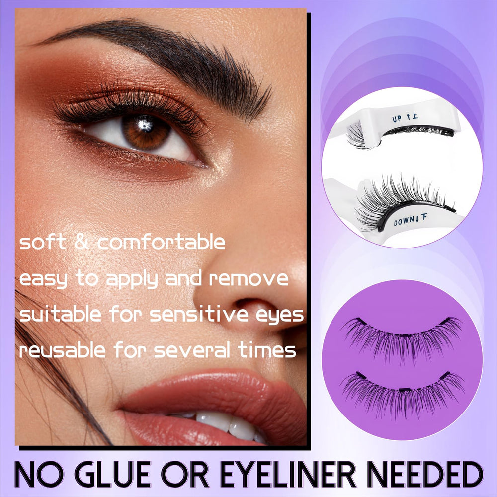 KEWYASO magnetic eyelashes closeup showing soft, natural fibers.