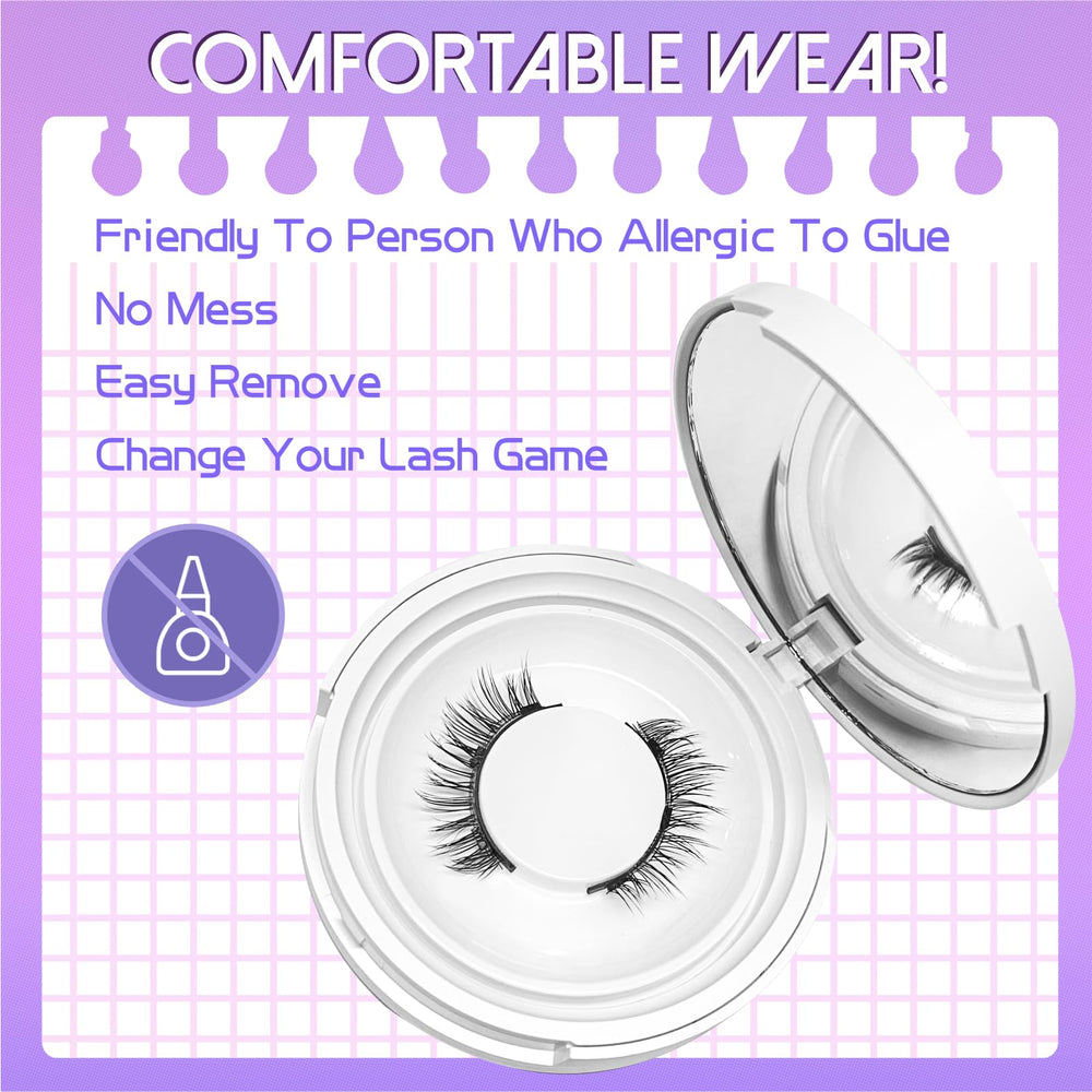 KEWYASO travel-ready reusable lashes in a compact case.
