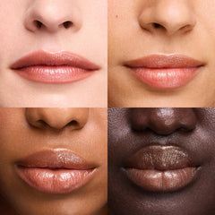 Keys Soulcare Bronze Aura textura sedosa en labios para acabado suave.
