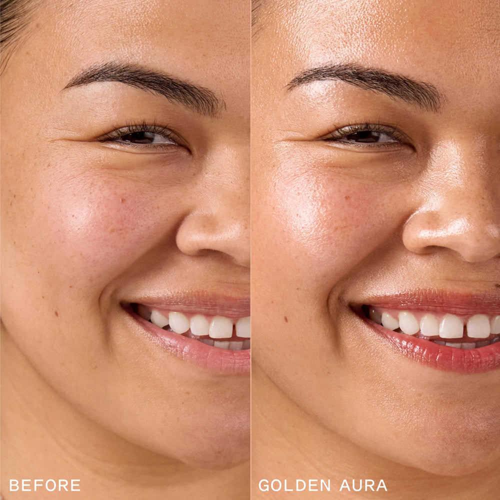 Keys Soulcare Let Me Glow golden glow on skin close-up