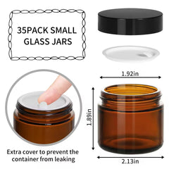 KEYWING amber glass jar closeup shows inner liner for secure seal.