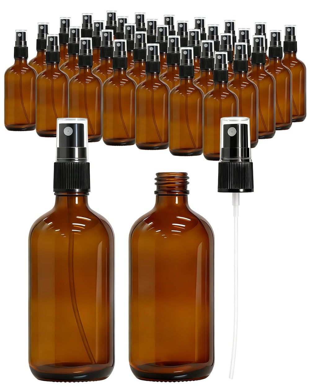 KEYWING amber glass spray bottle 4oz pack for essential oils and travel
