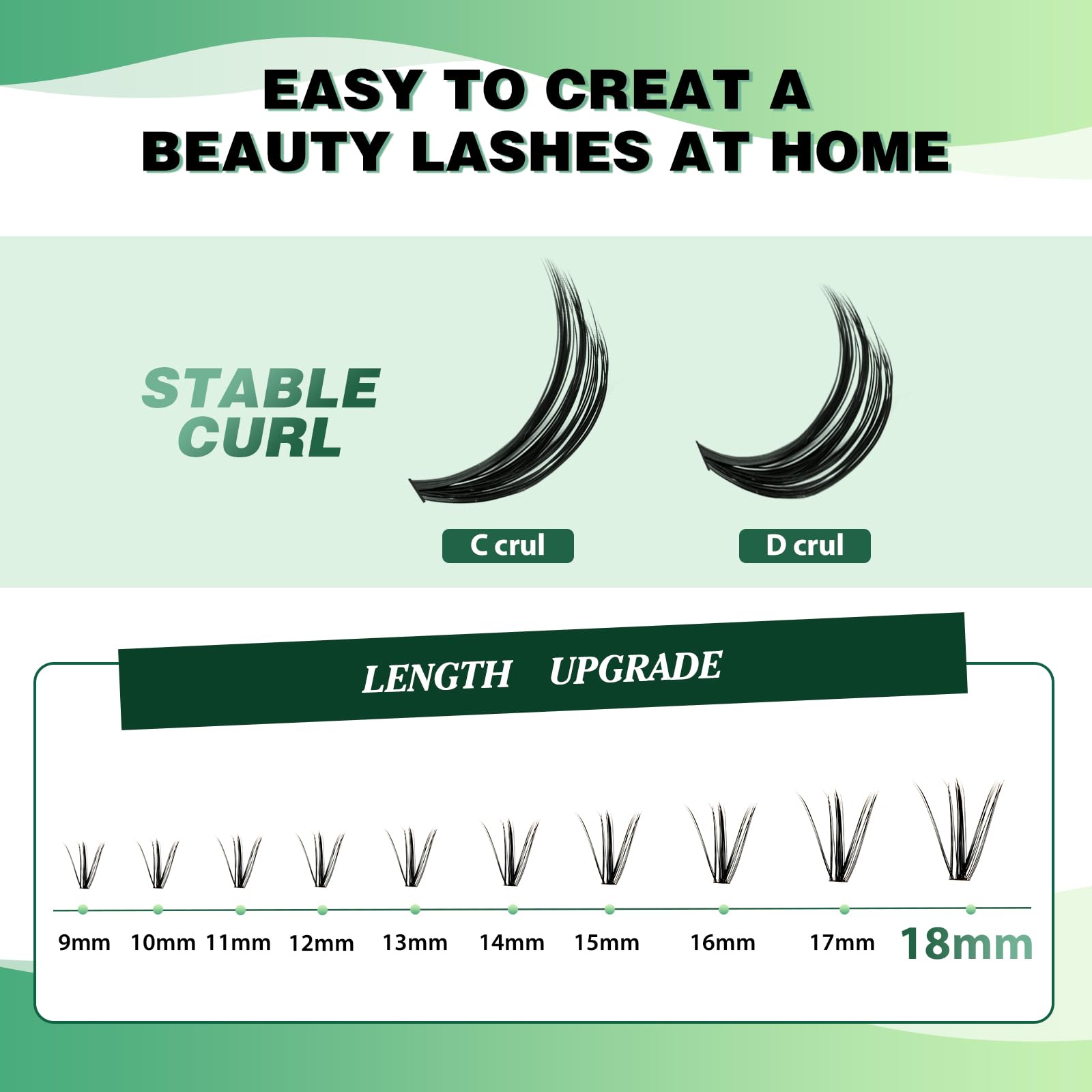 KEYYOU 12mm length lashes for versatile DIY styling at home