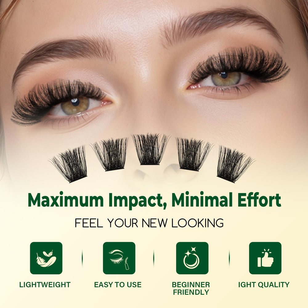 KEYYOU 200D D-Curl Wispy lashes for natural volume.