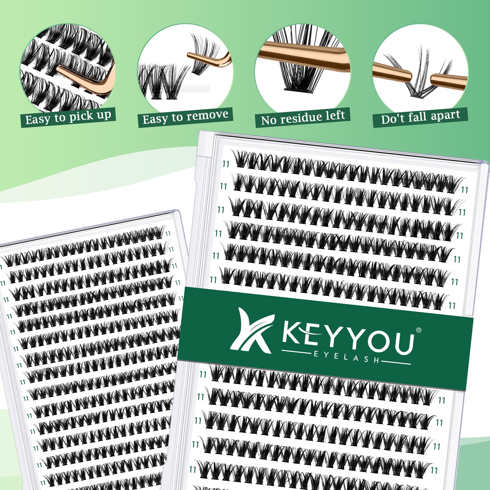 KEYYOU 40D-0.07D curl lashes for smooth, long-lasting lift