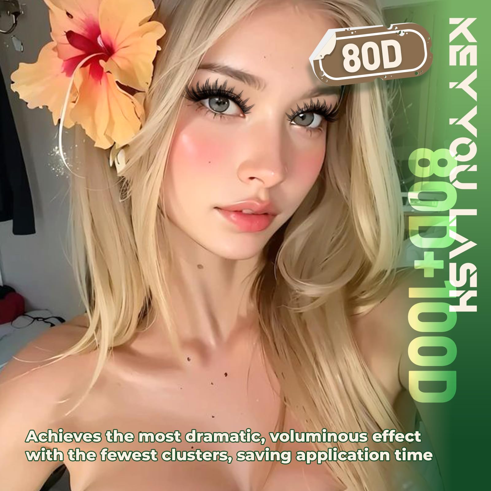 KEYYOU 80D natural-wispy clusters for subtle daily enhancement