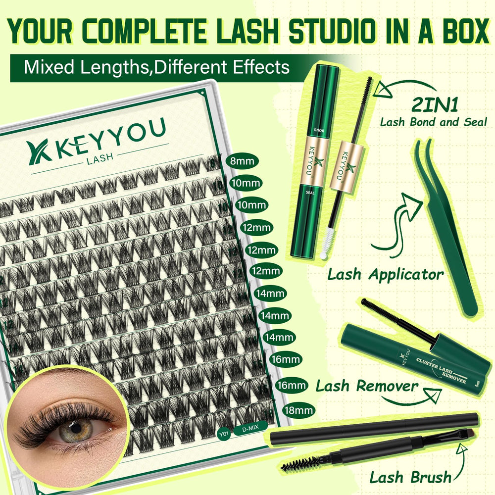 KEYYOU Bond and Lock adhesive bottle ready for quick lash adhesion.