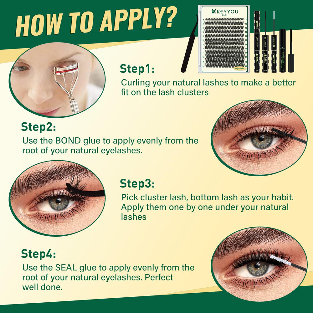 KEYYOU close-up soft-band lashes highlight comfortable wear and easy application.