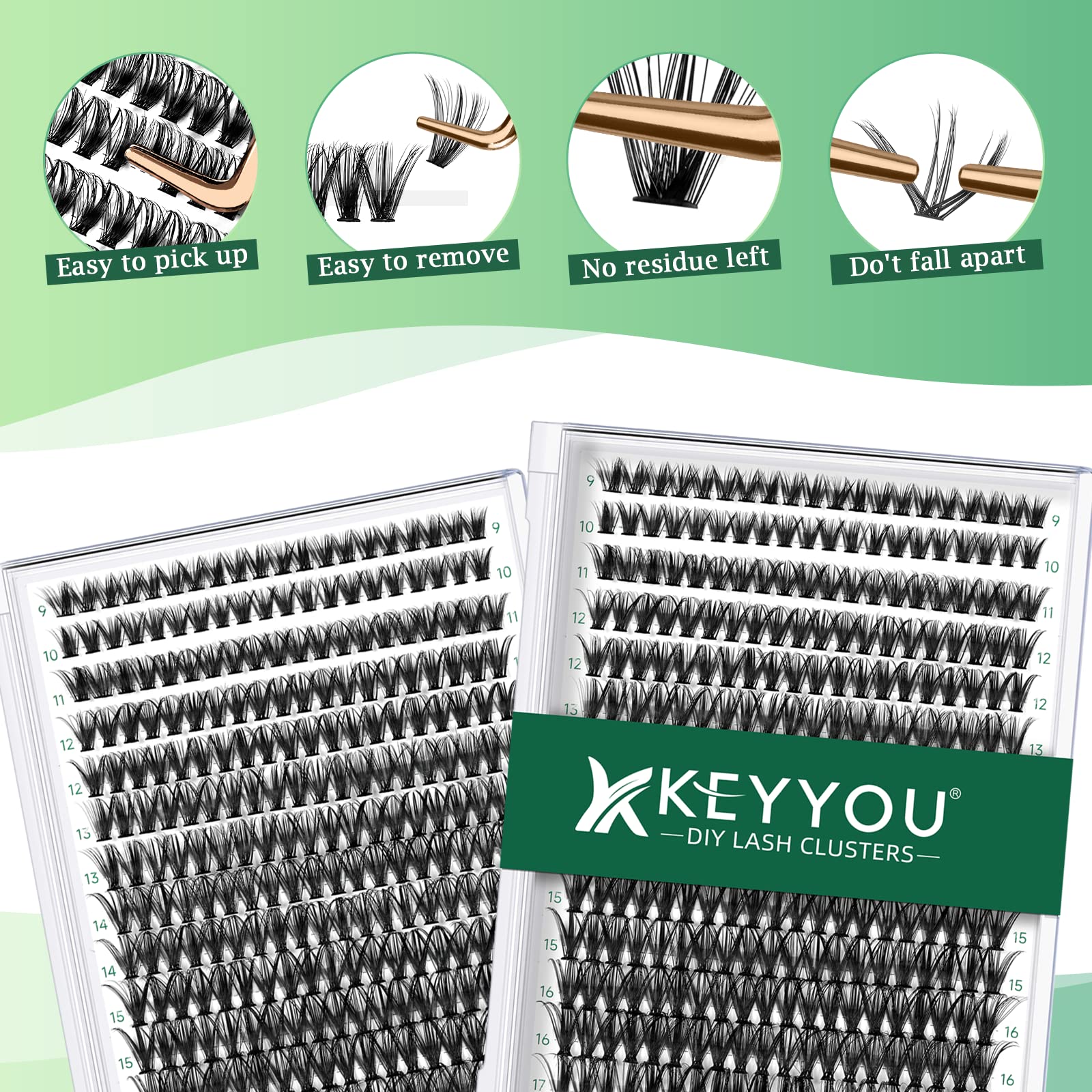 KEYYOU DIY eyelash extension tray simplifies crafting full, even looks.