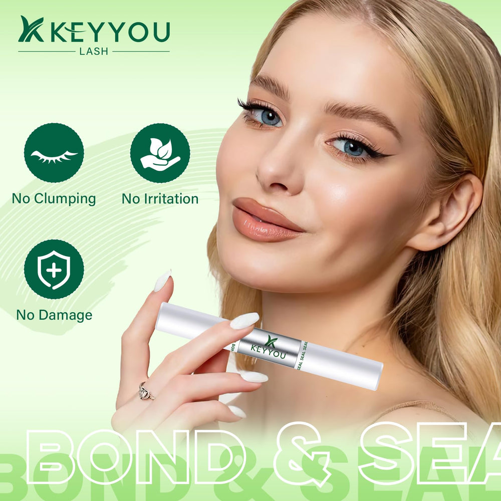 KEYYOU double-head brush 360° rotates for even, clump-free bonding.