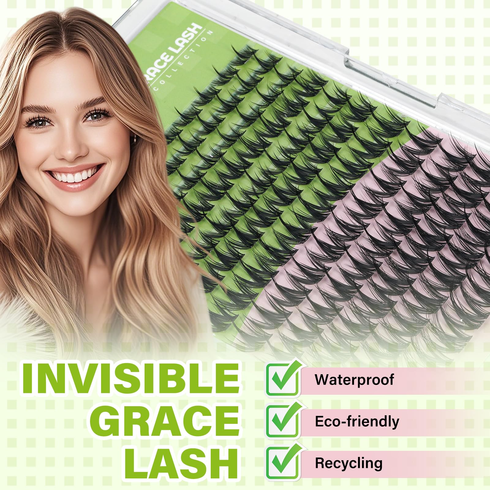 KEYYOU Fairy Chispa lash clusters invisible band detail for seamless blending