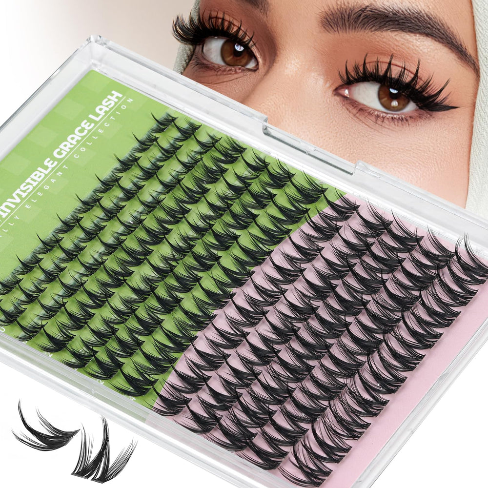 KEYYOU Fairy Chispa lash clusters packaging close-up showing organized 120-piece set