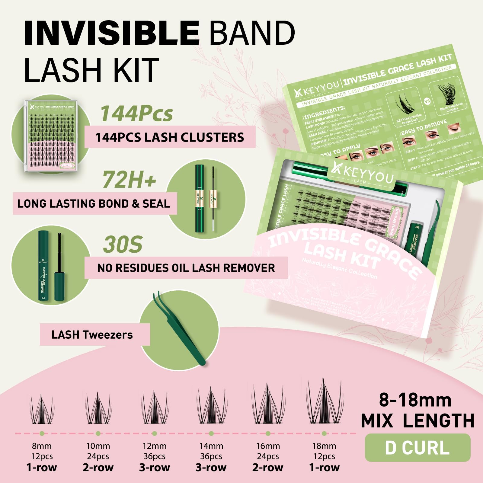 KEYYOU application brush aids precise cluster placement for DIY lashes