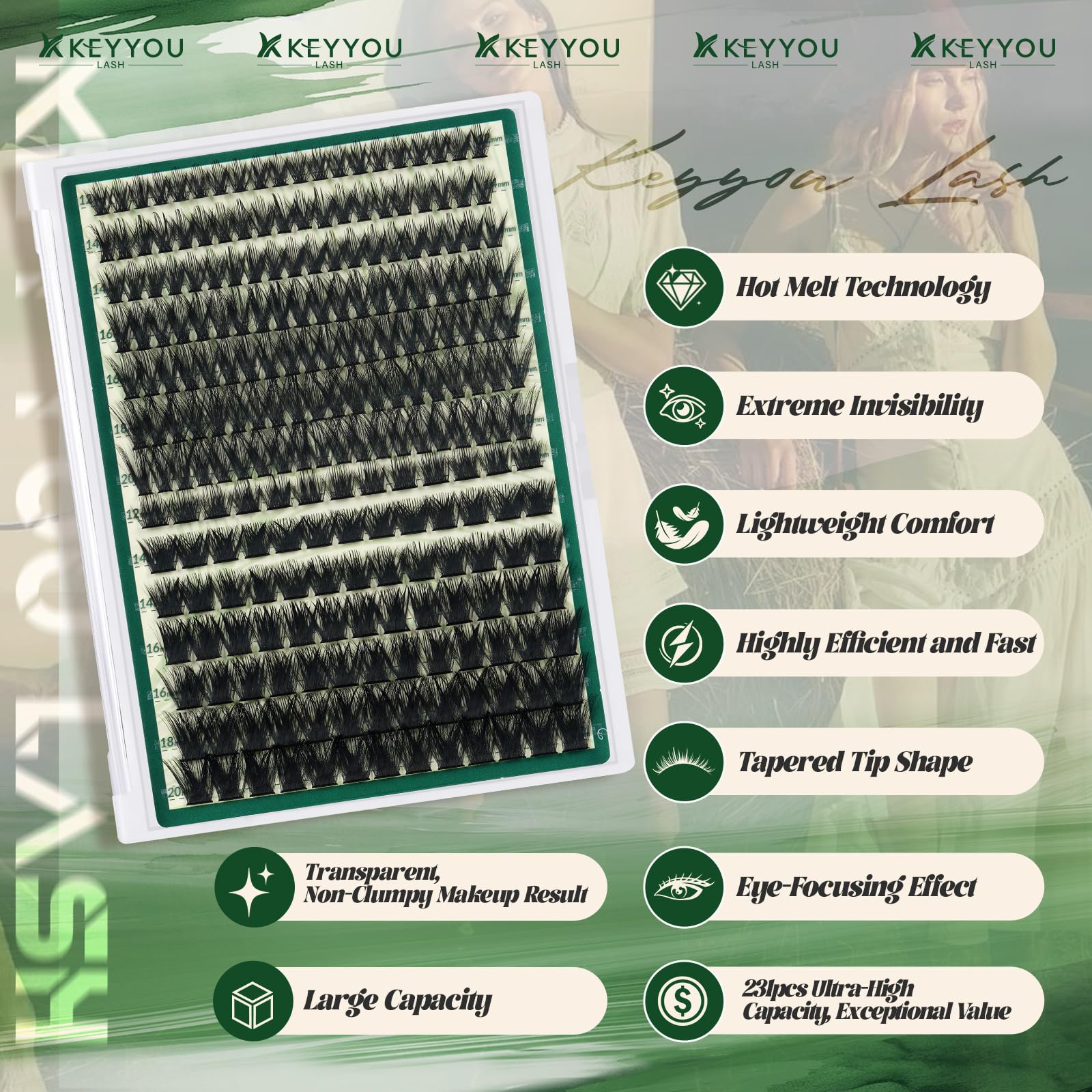 KEYYOU feather-light comfort lashes for all-day wear