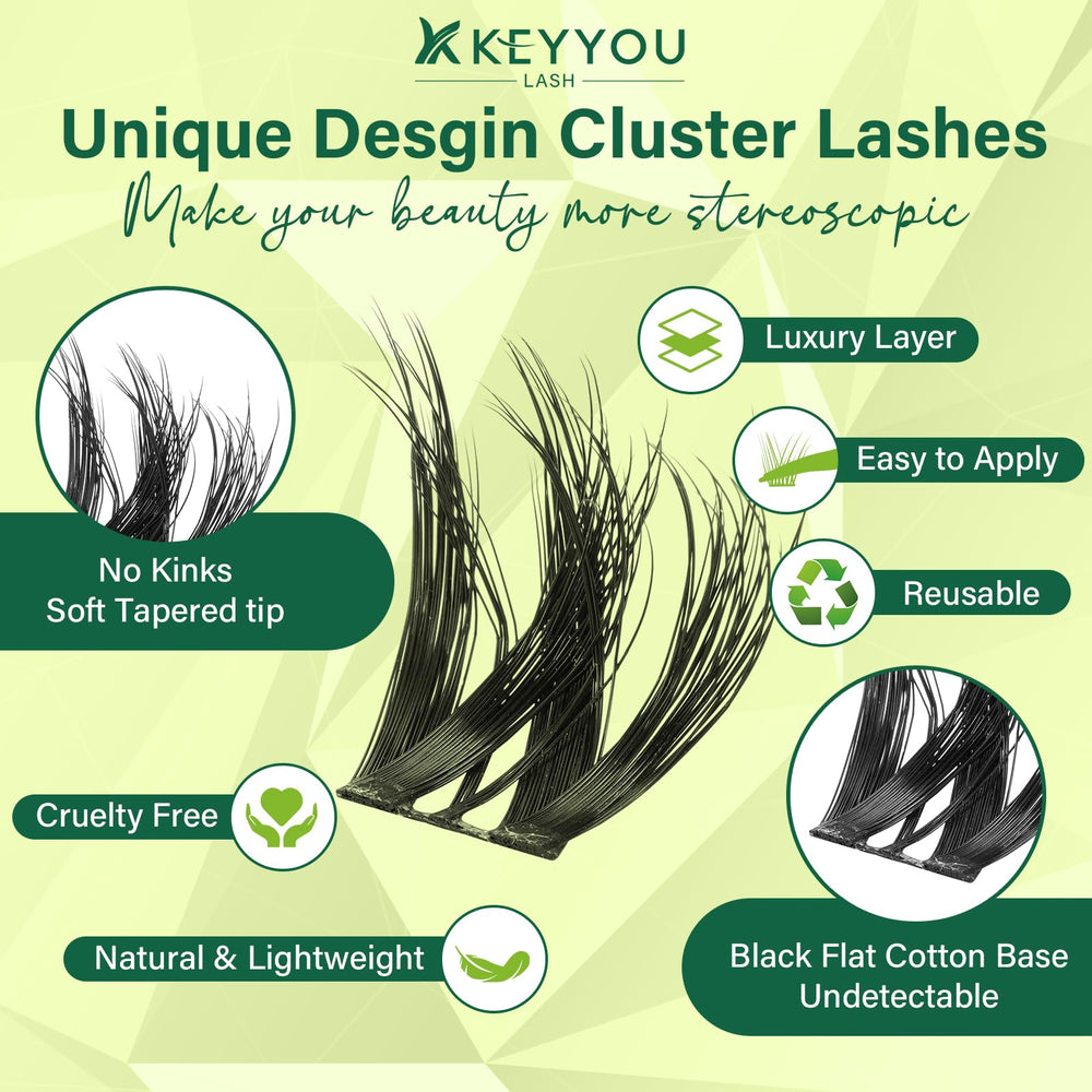 KEYYOU Flora wispy design adds natural texture and fullness.