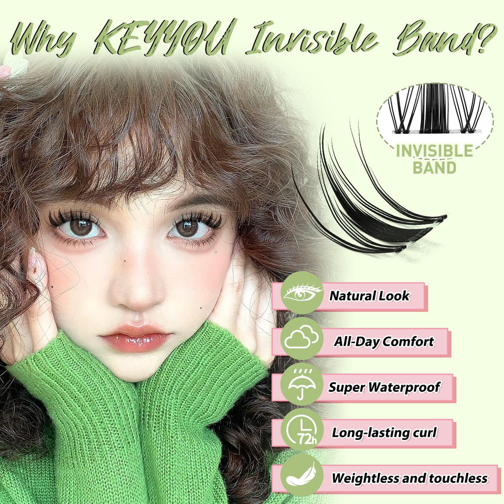 KEYYOU Invisible Band Lash delivers seamless blending with comfortable wear.