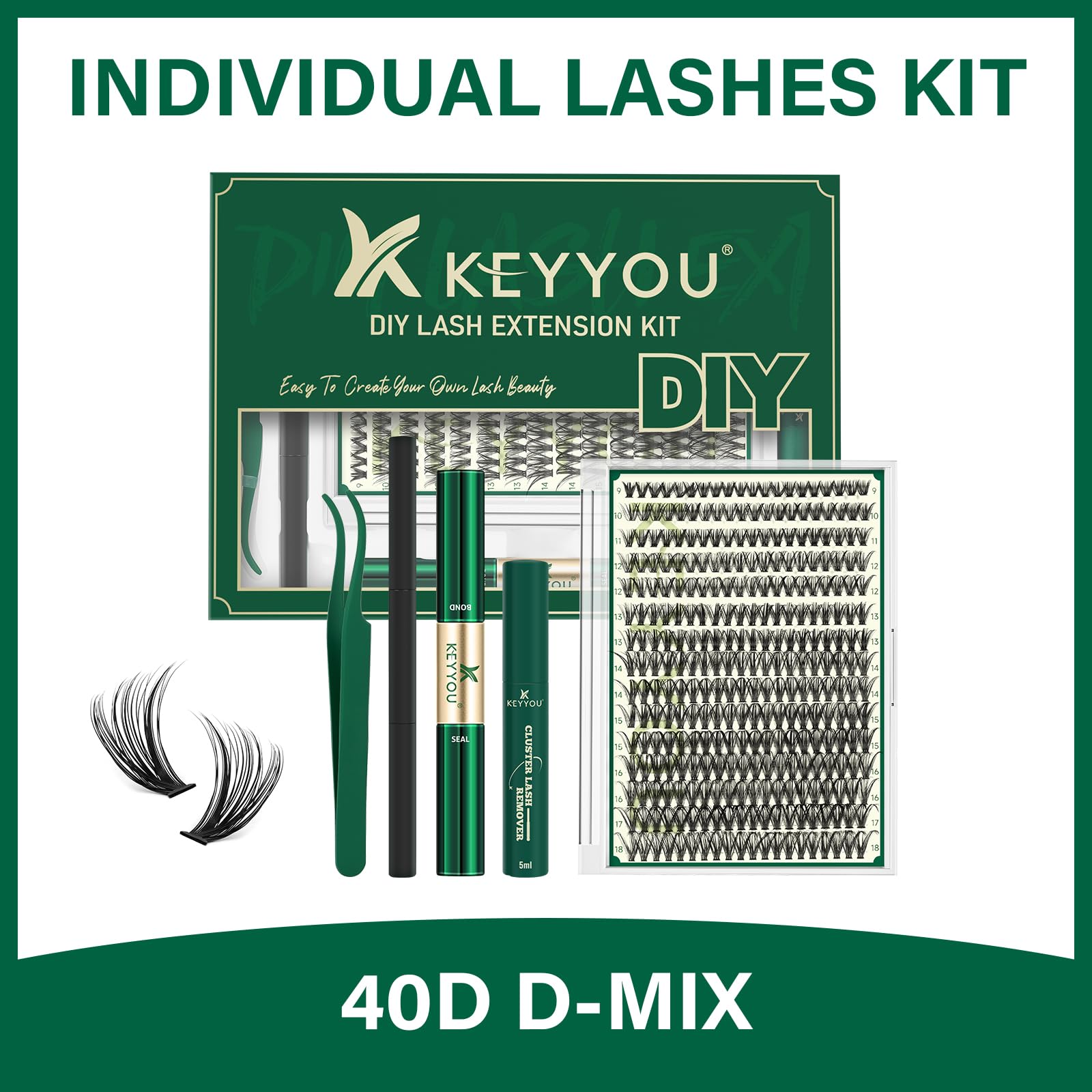 KEYYOU All-in-one kit packaging includes 300 clusters and tools.