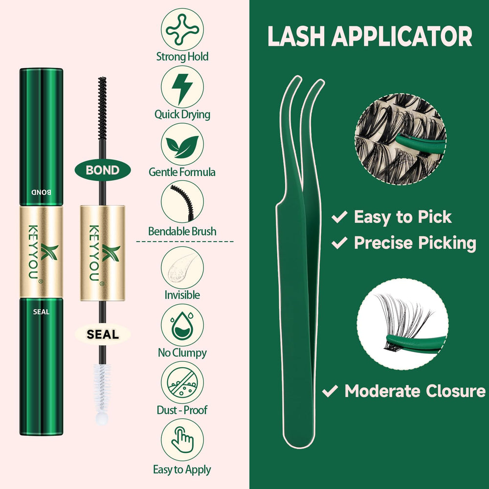 KEYYOU lash applicator for precise, clean application.