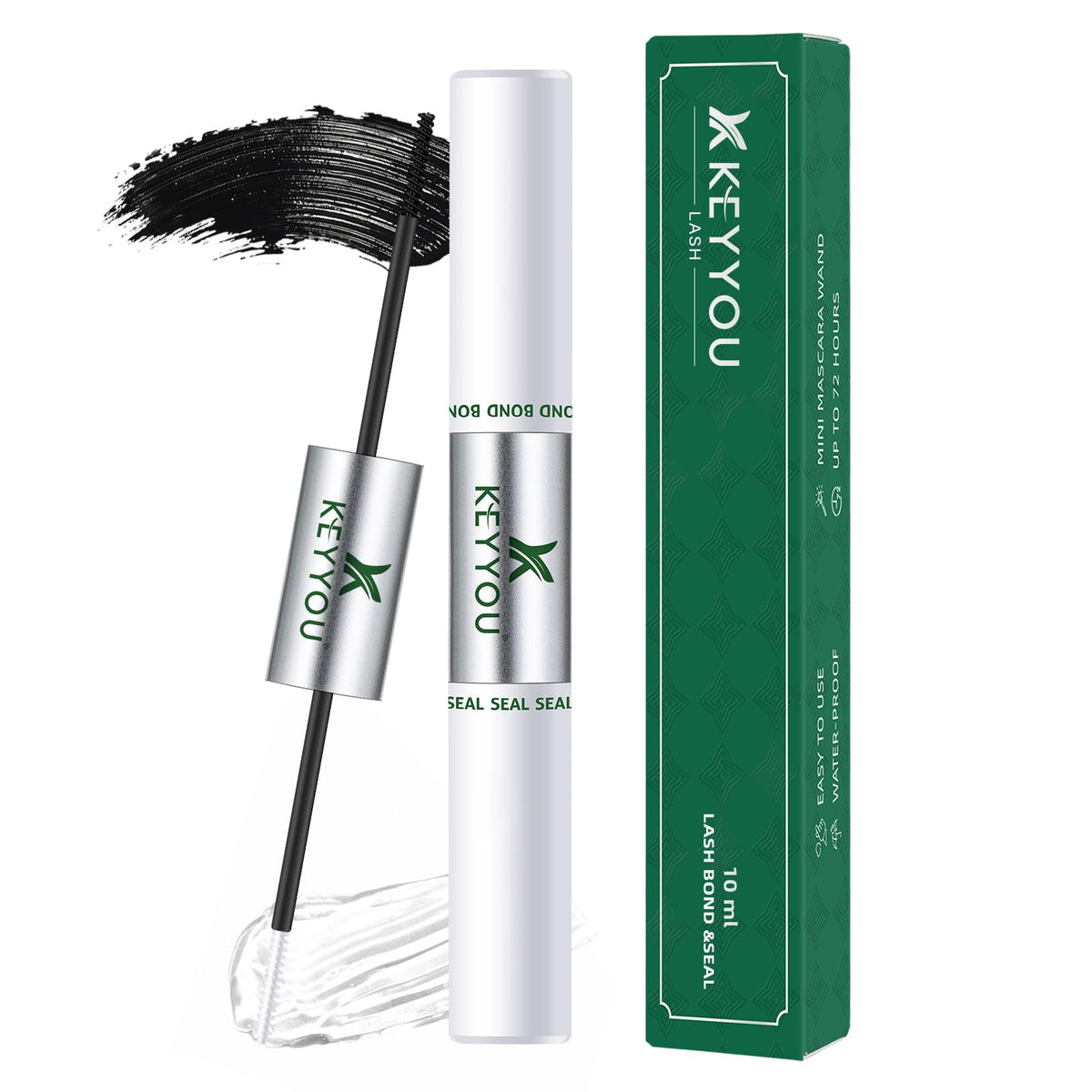 KEYYOU Lash Bond and Seal 10ml bottle for durable DIY lash extensions.