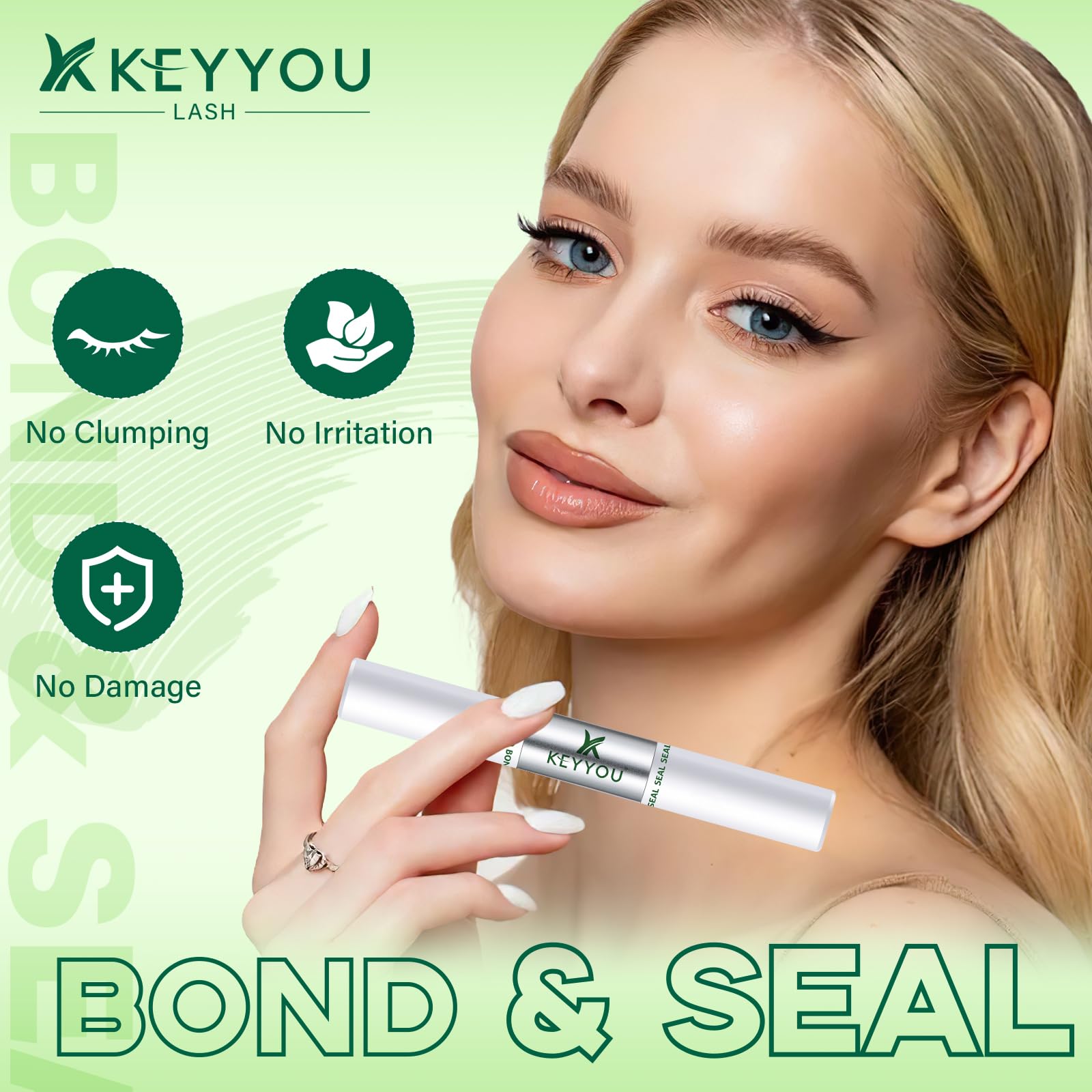 KEYYOU 360° rotating brush shows even, clump-free bonding.