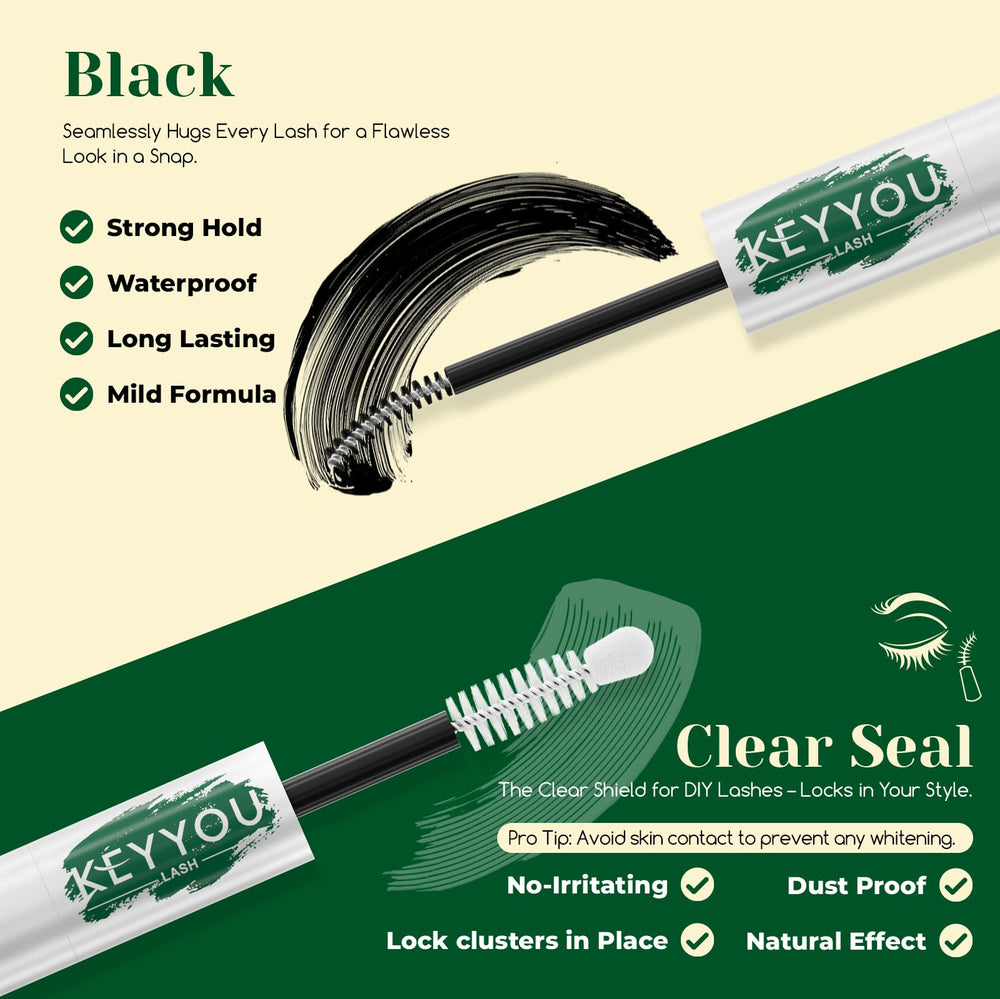 KEYYOU LASH Bond-Seal waterproof formula ensures sweat resistance and all-day wear