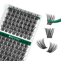 KEYYOU lash cluster tray 96pcs for quick at-home extensions.