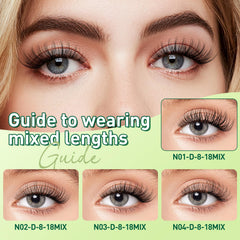 KEYYOU lash clusters 12-16mm mix for subtle to dramatic looks.