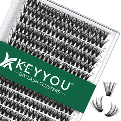 KEYYOU lash clusters 300pcs tray close-up shows soft, comfortable lashes for daily wear